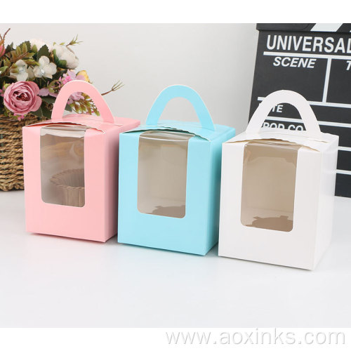 Square Dessert Box Paper Cake Korean With Handle